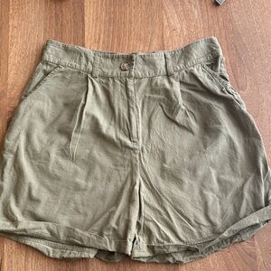 Trendyol Olive Green CottonWomen's Shorts
